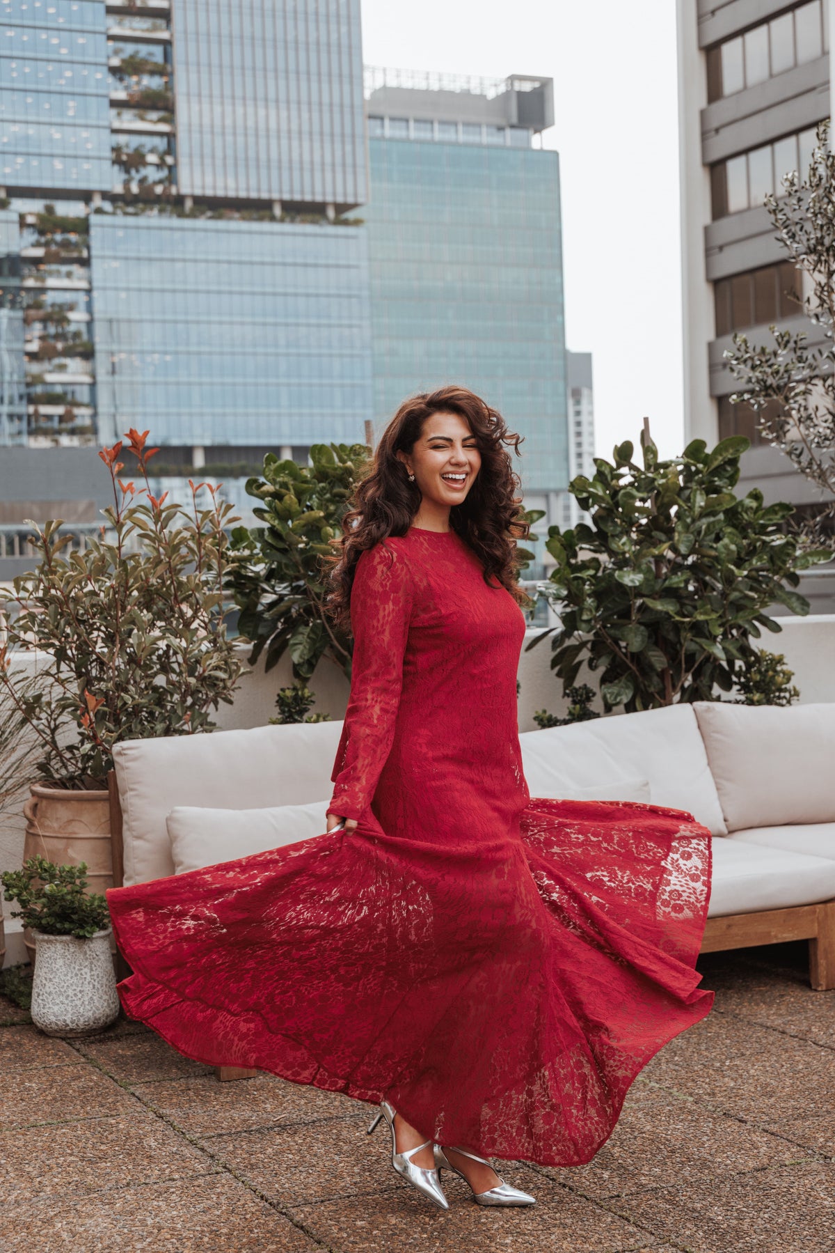 Petal and Pup USA DRESSES Keani Long Sleeve Maxi Dress - Red