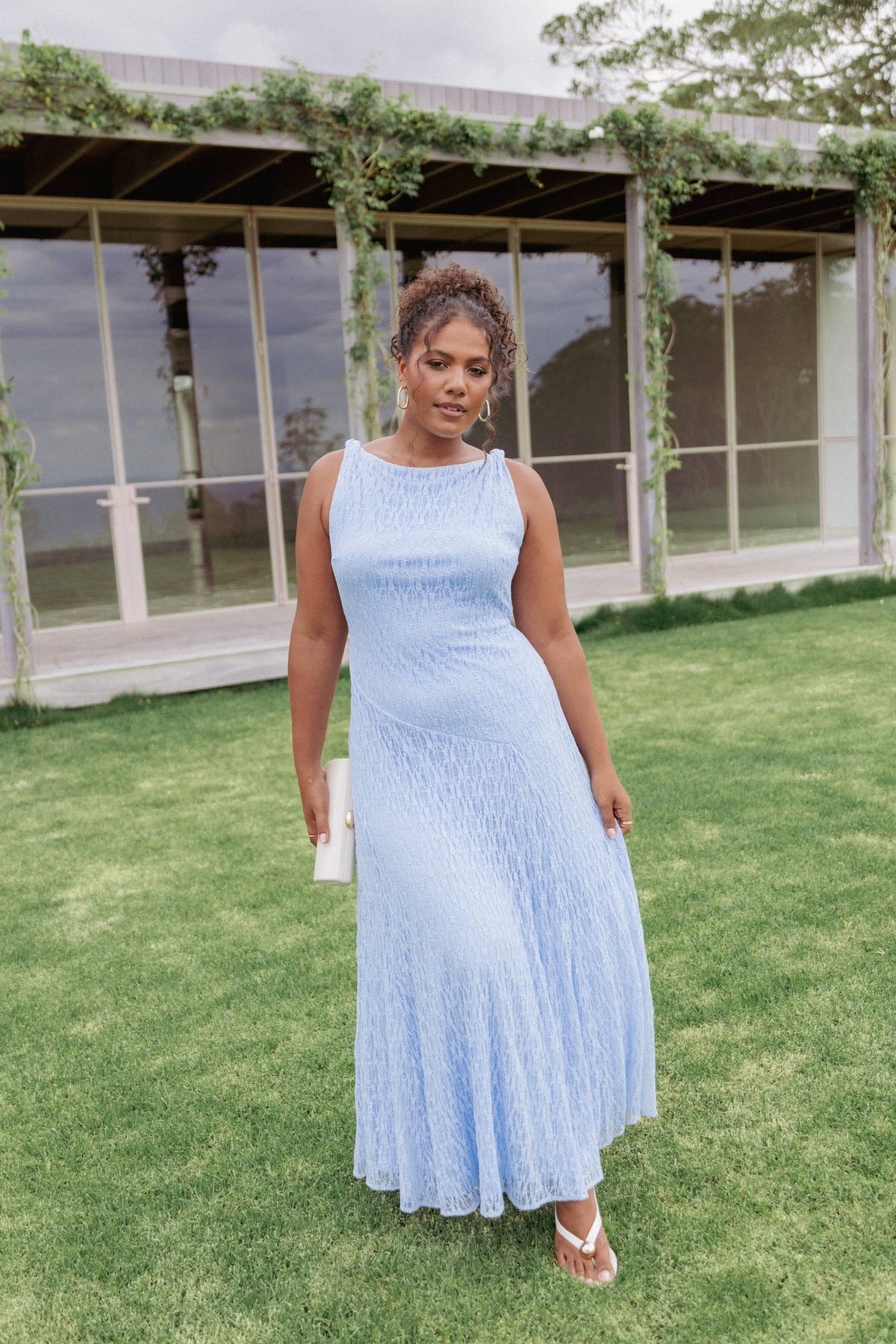 Petal and Pup USA DRESSES Kirsten Lace Maxi Dress - Cornflower Blue