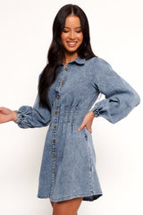 Petal and Pup USA DRESSES Phoenix Long Sleeve Mini Dress - Denim