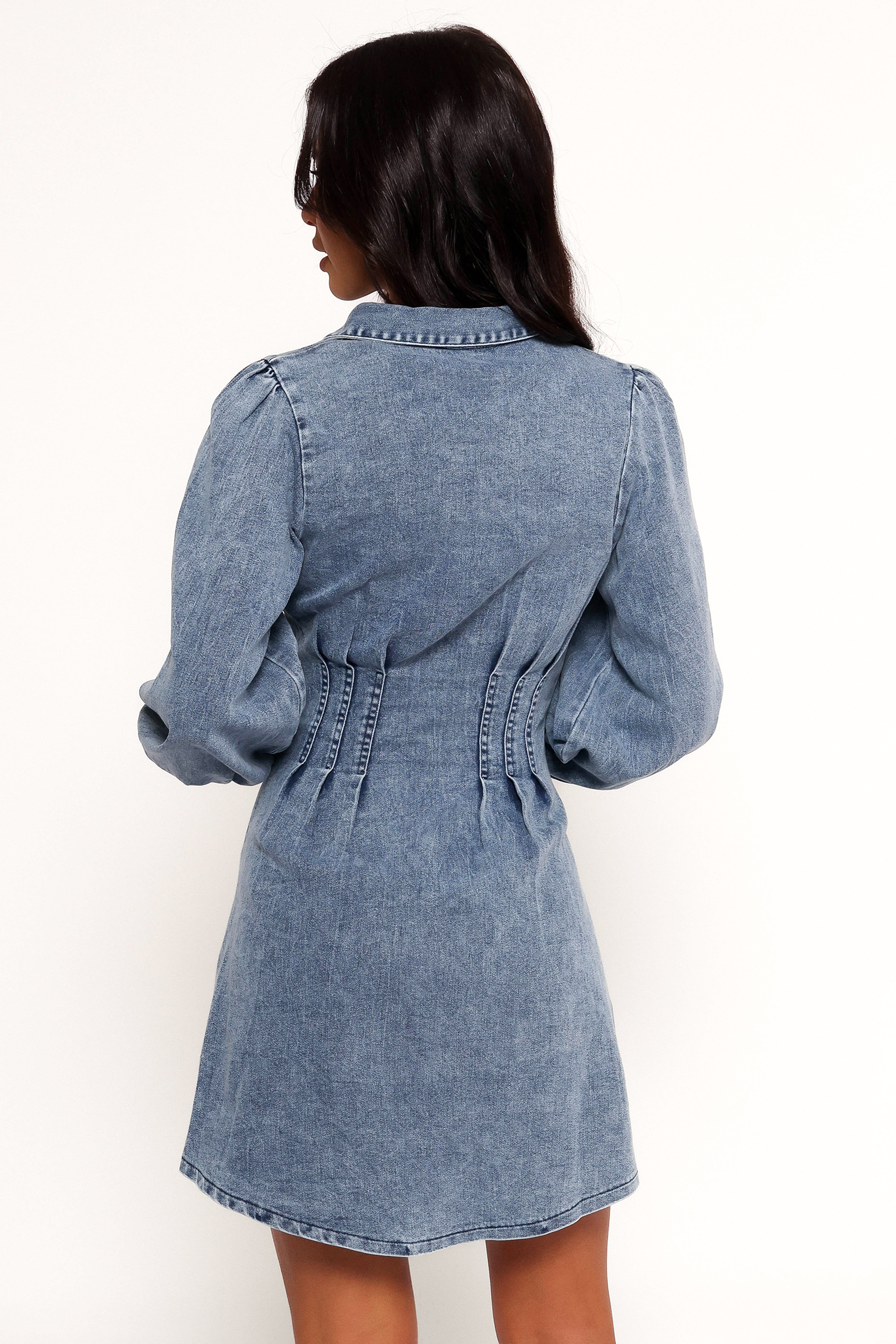 Petal and Pup USA DRESSES Phoenix Long Sleeve Mini Dress - Denim