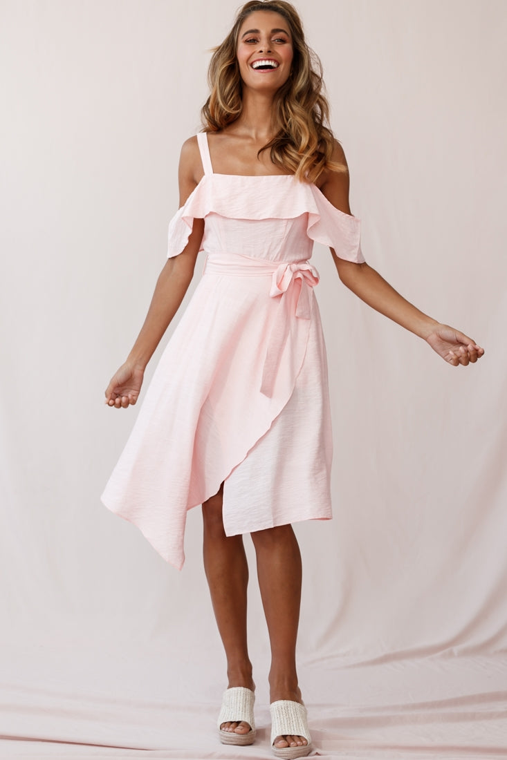 Adali Flowy Summer Midi Dress Pink by Selfie Leslie
