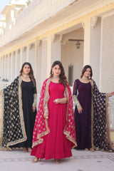 Long Anarkali Gown with Dupatta