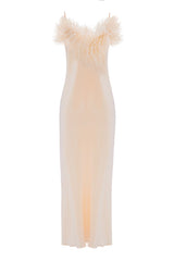 Charline Champagne Silk Slip - Long