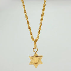 Set Cadena y Dije Lazo + Estrella David 1.4gr / 39.9cm / 1.39mm Oro Amarillo 18K (Oferta) &