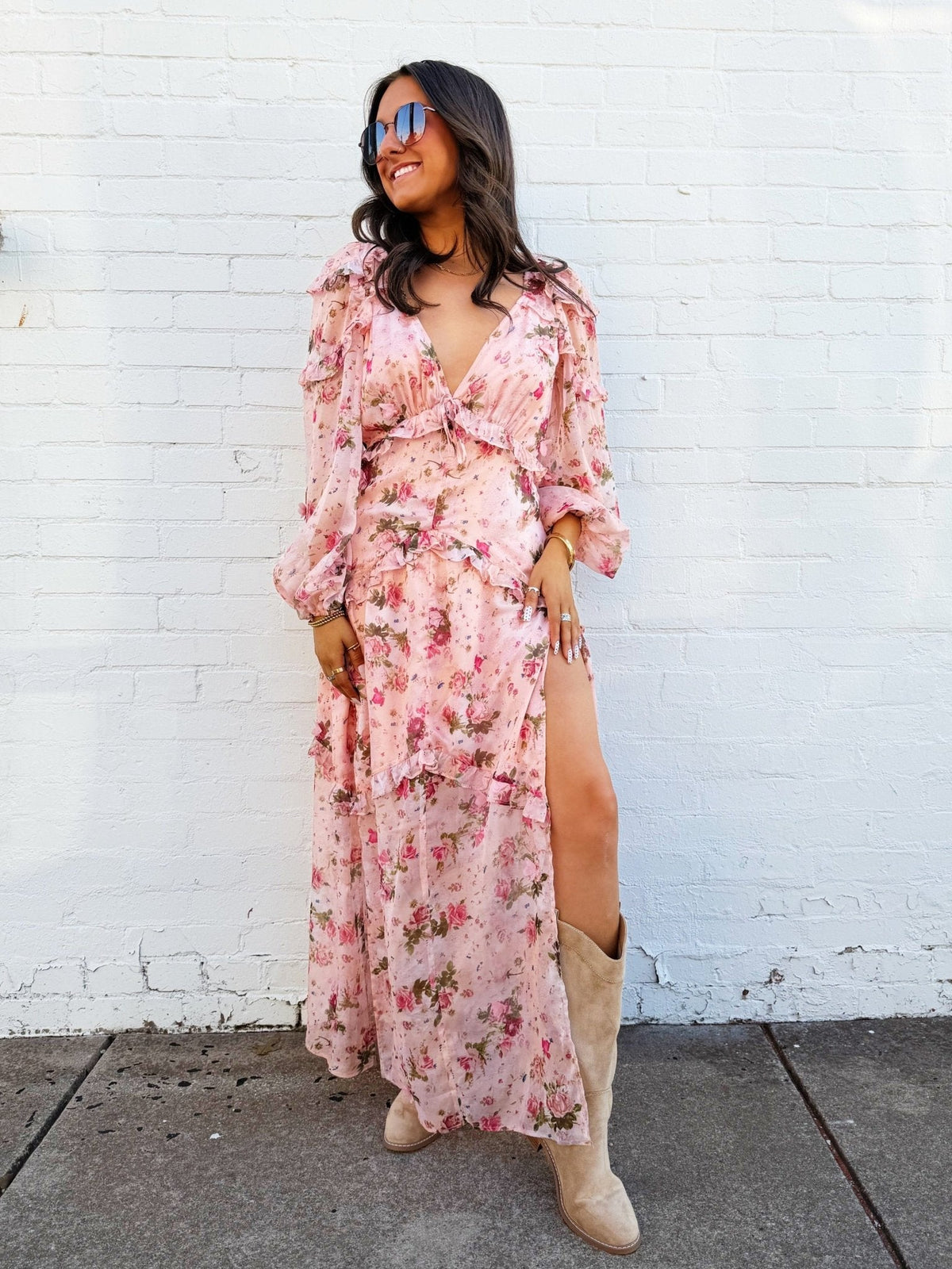 Pia Long Sleeve Maxi Dress In Spellbound - Infinity Raine