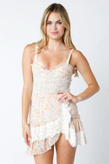 Pink Floral Bustier Dress