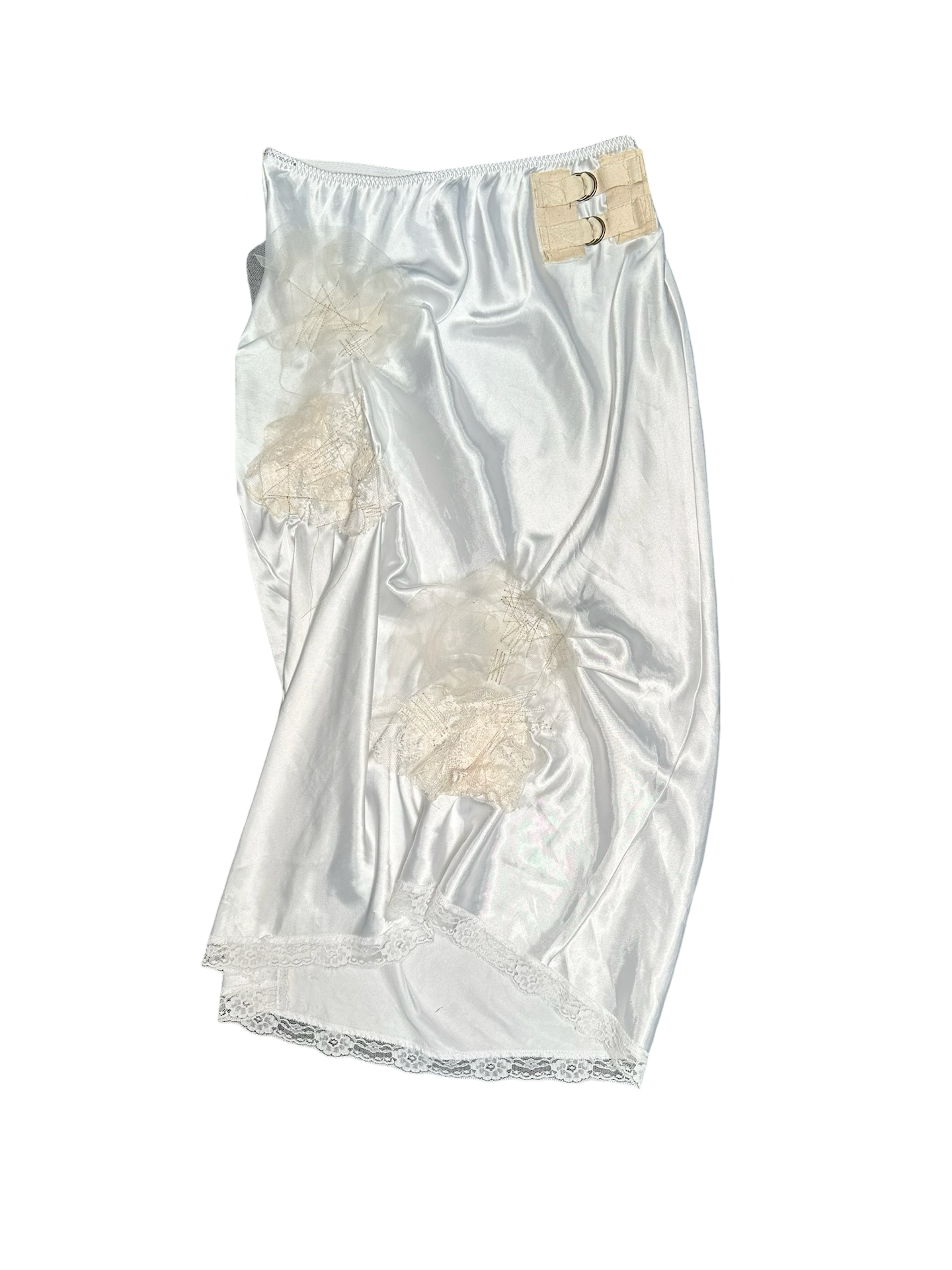 silky gathered lace skirt