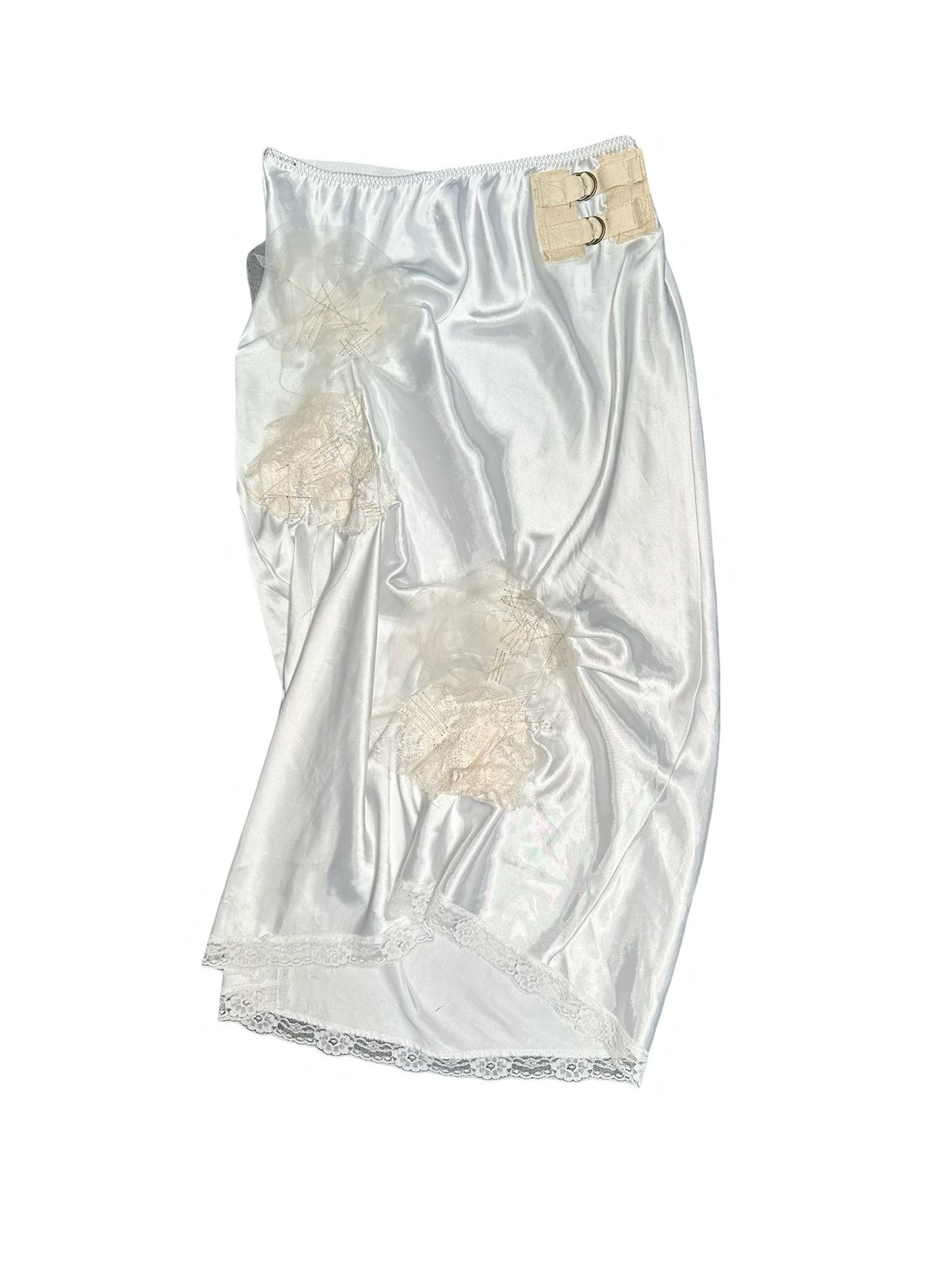 silky gathered lace skirt