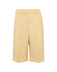 Pleated high-rise wide-leg shorts
