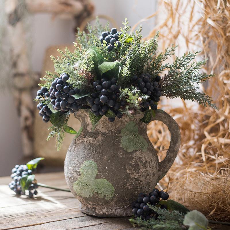 Pompeii Cement Floral Jar - RusticReach