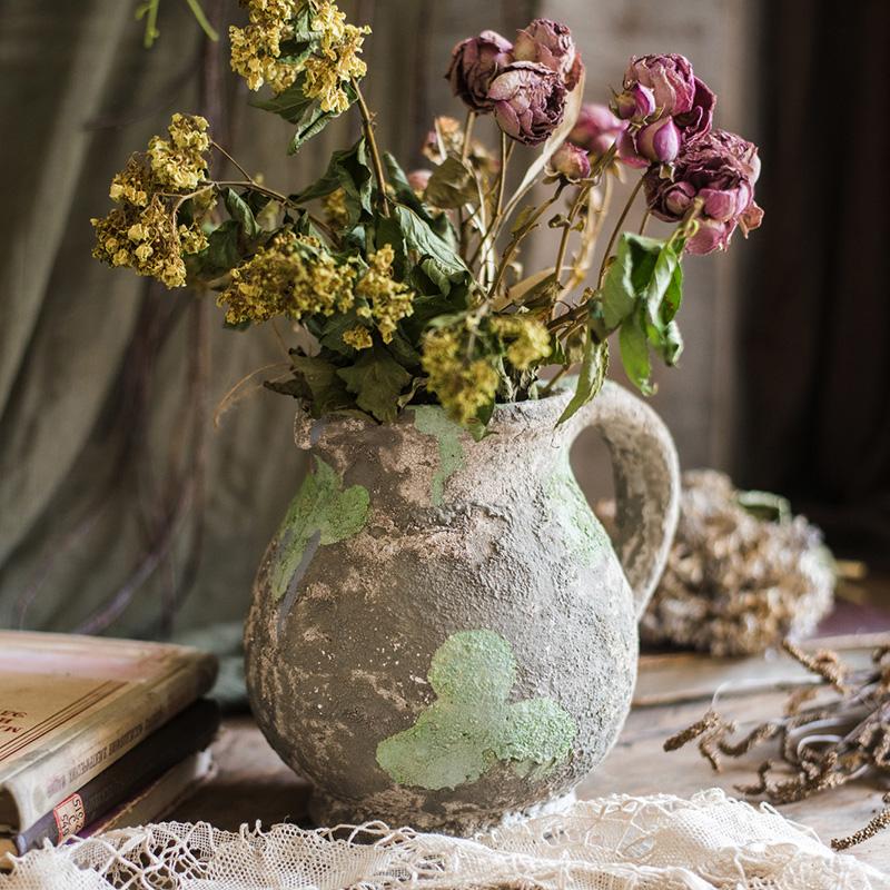 Pompeii Cement Floral Jar - RusticReach