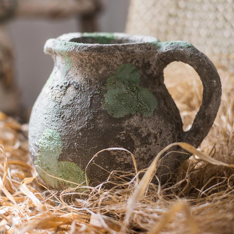 Pompeii Cement Floral Jar - RusticReach
