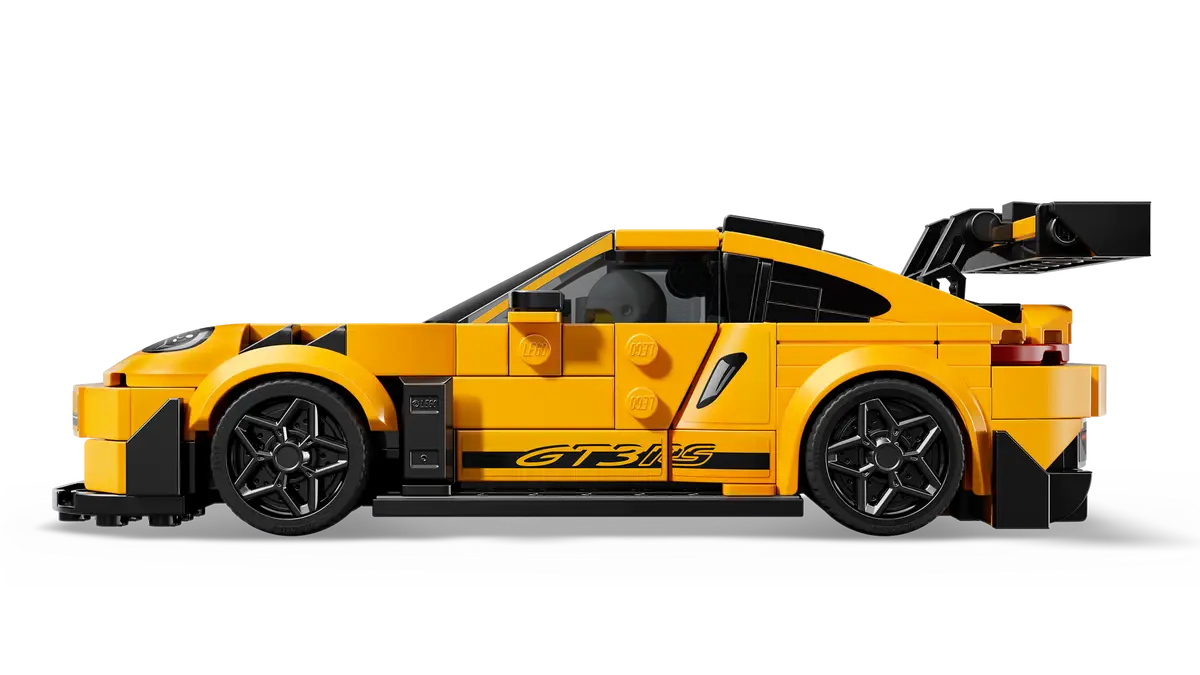 LEGO Porsche 911 GT3 RS model 77239 with realistic details and classic sports car design