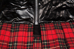 School Girl Sex Uniform Faux Leather and Plaid Skirt Lingerie