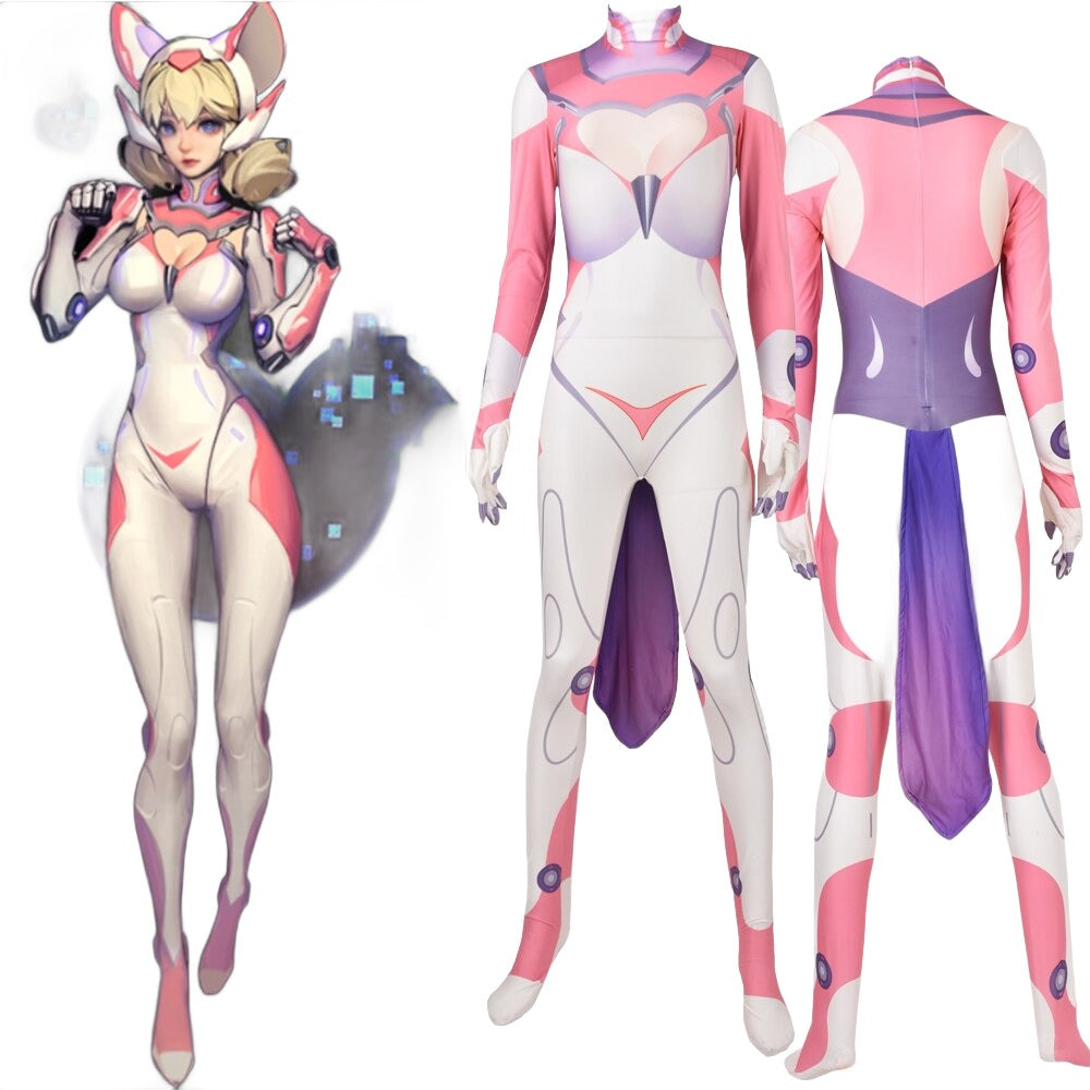 Dajiji a Fox Cosplay Costume Animal Game Honor Of and Kings Superhero Halloween Bodysuit Adults Kids Zentai Second Skin Suit