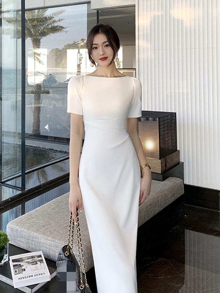 Summer Elegant White Midi Dress