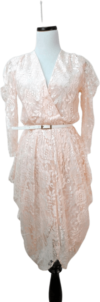 80’s Golden Girls Pink Lace Overlap Dress