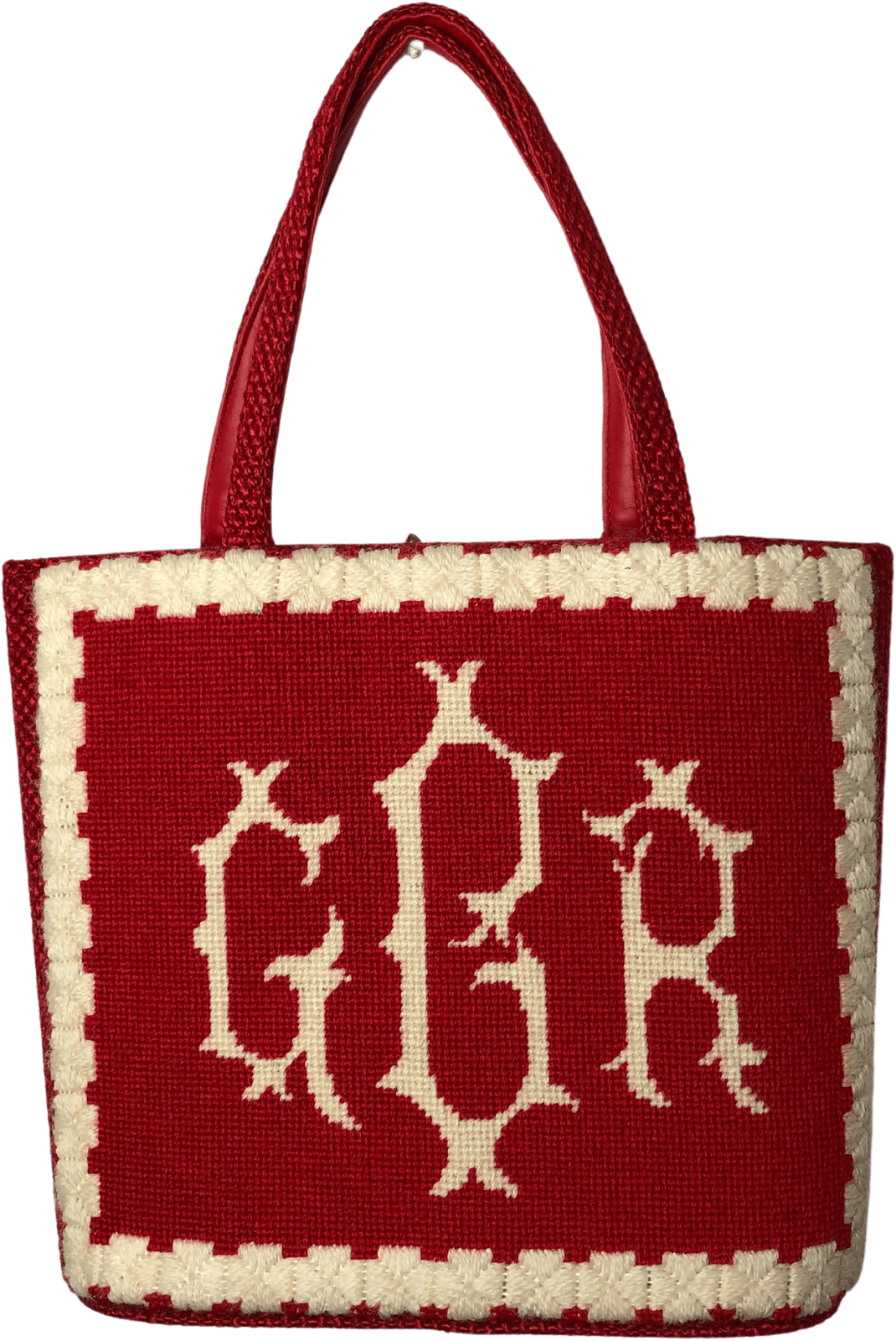 50’s/60’s GBR Monogrammed Needlepoint Top Handle Purse by Jr