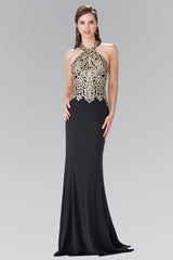 Prom Fitted Halter Neck Formal Dress Evening Gown - The Dress Outlet Elizabeth K