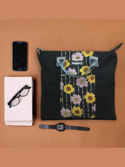 BagsPunar Prayog Chota Messenger Bag in Ex - Army Black Canvas & Vintage Kantha [add on bag]JaggeryFlourish Planet