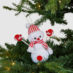 Red & White Striped Festive Snowman Tree Pick - ironyhome