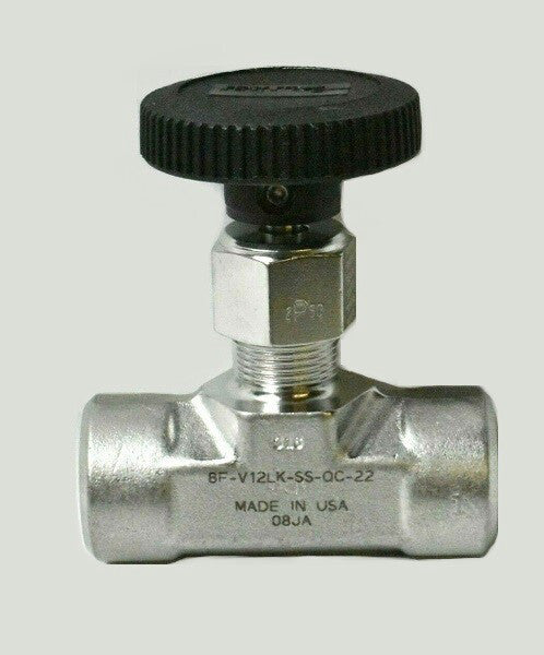 Parker 8F-V12LK-SS-QC-22 Stainless Steel V12 Series 1/2" FNPT Needle Valve