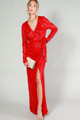 Long Sleeve Maxi Sequin Dress - Lulu Bella Boutique