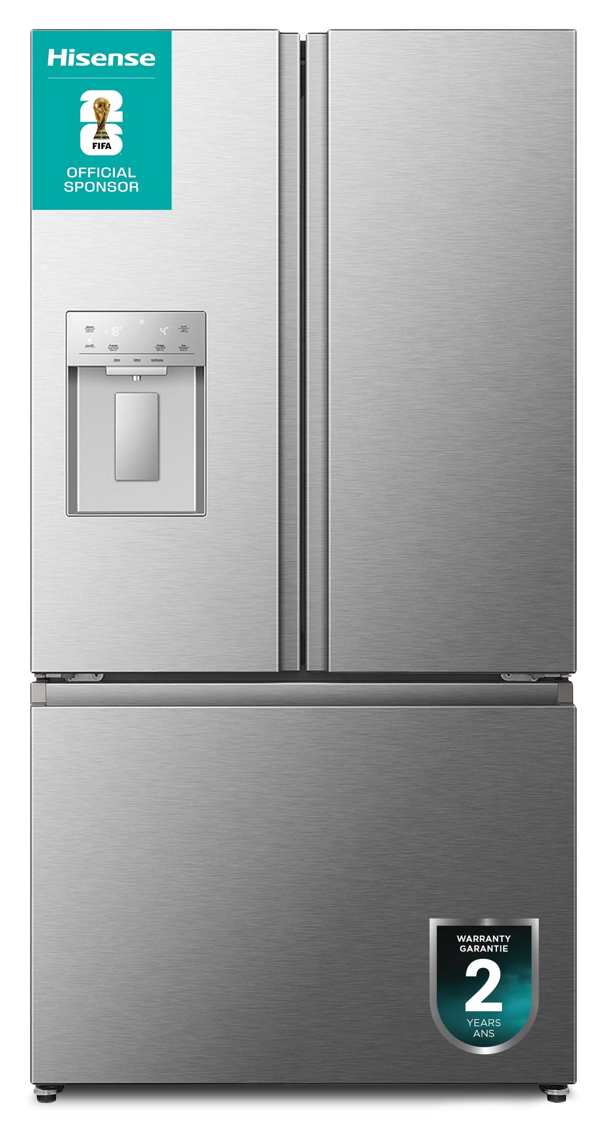 Hisense 36" 22.4 Cu. Ft. French-Door Refrigerator - Stainless Steel - RF225C3CSEI | Réfrigérateur Hisense de 22,4 pi³ et de 36 po à portes françaises - acier inoxydable - RF225C3CSEI