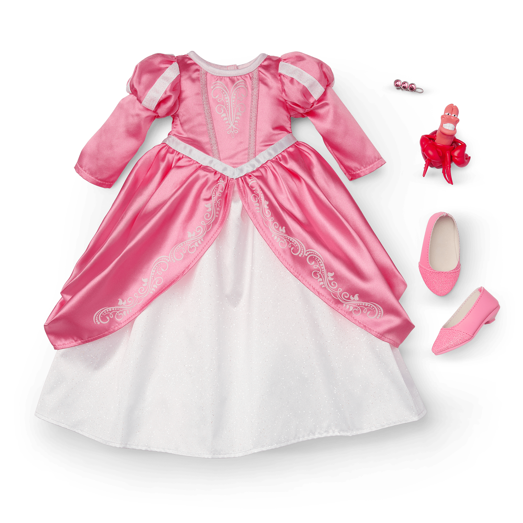 American Girl® Disney Princess Ariel Castle Ball Gown, Sebastian & Accessories for 18-inch Dolls