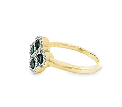 Rings Emerald and Diamond Ring in 14k yellow gold
