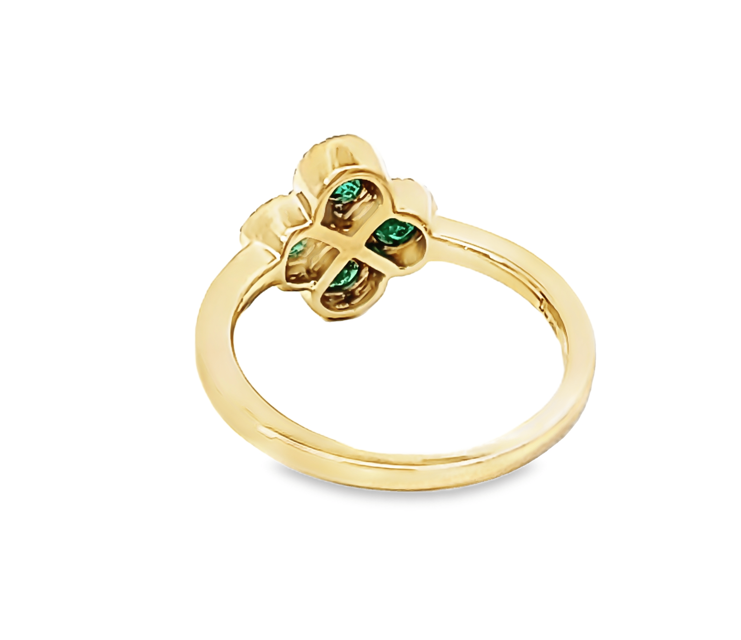 Rings Emerald and Diamond Ring in 14k yellow gold