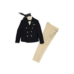 COLORICHIARI Completo Cerimonia 5 Pezzi Blue Navy-Beige + Foulard Primavera-Estate