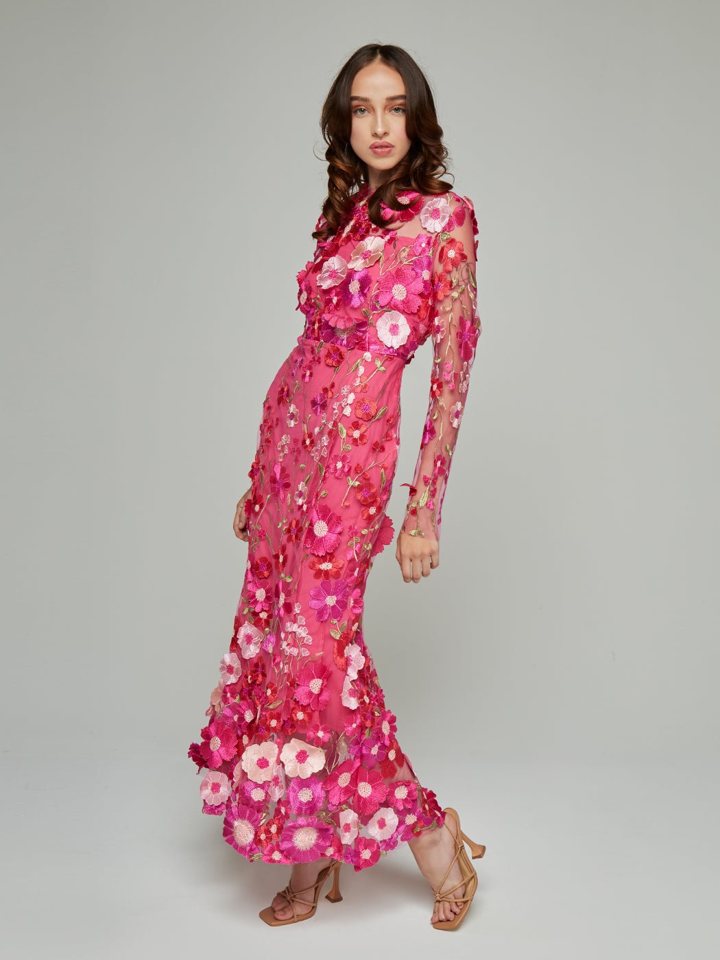 Ruby Floral Applique Maxi Dress - Glory Connection