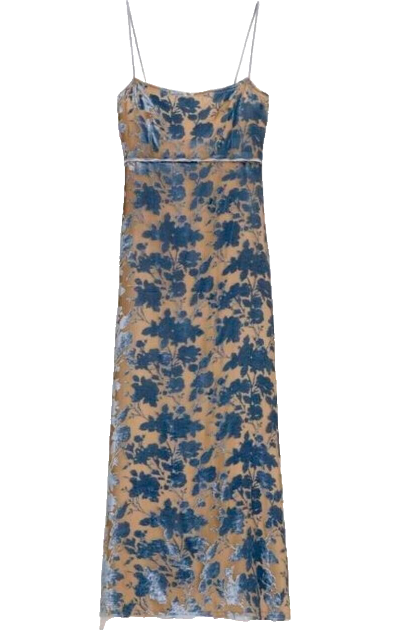 ZARA FLORAL PRINTED VELVET LIMITED MIDI DRESS Size M Medium MOST WANTED ladies