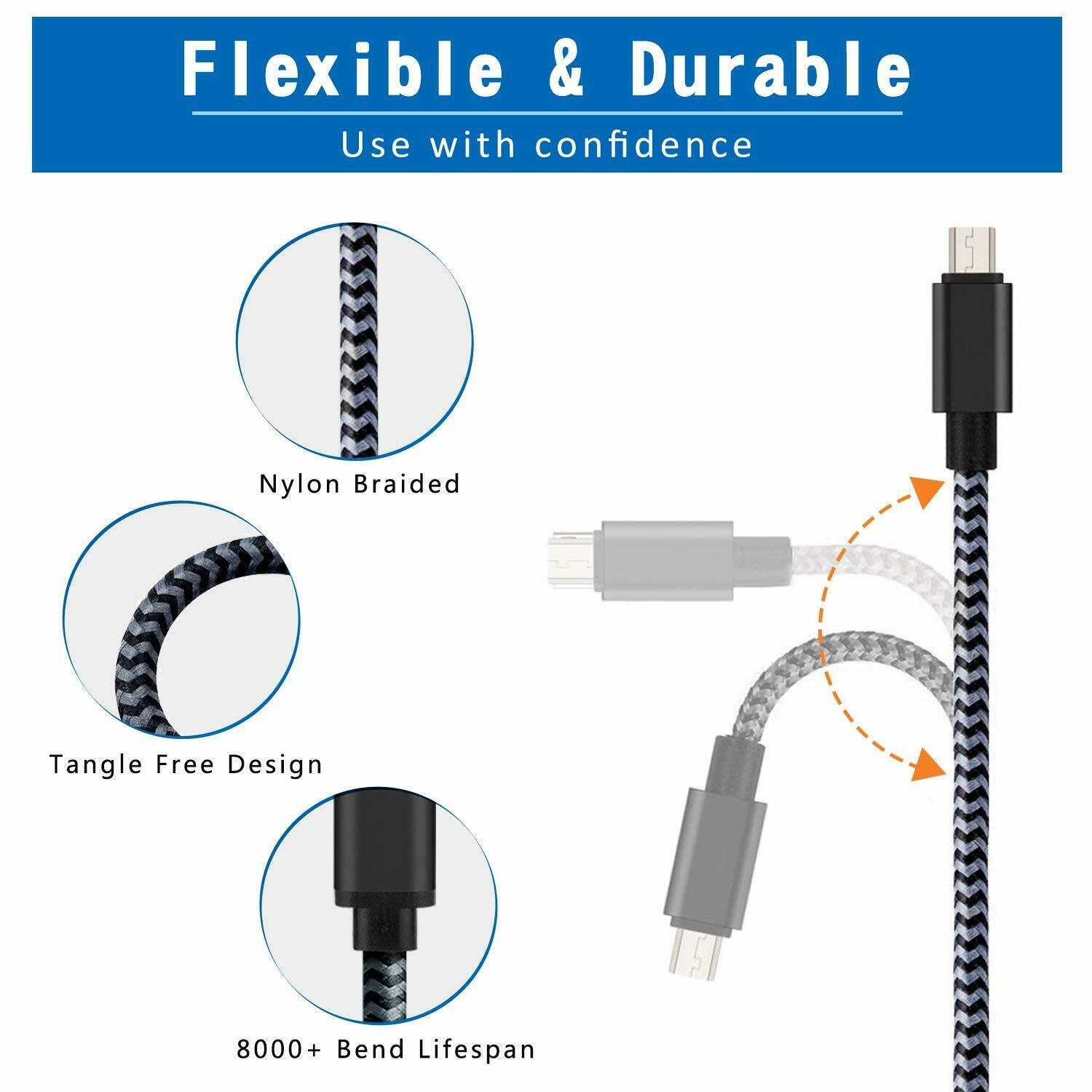 Micro USB Data Sync Opladerkabel til Android Telefoner - Lifafa Denmark