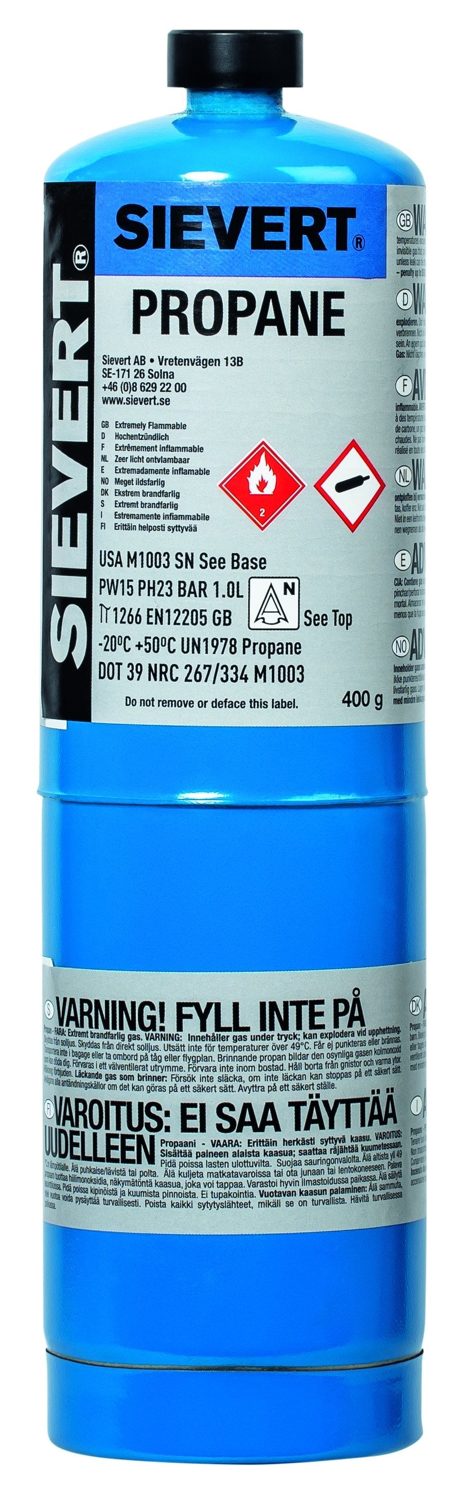 Sievert Propangass Engangsbeholder E400