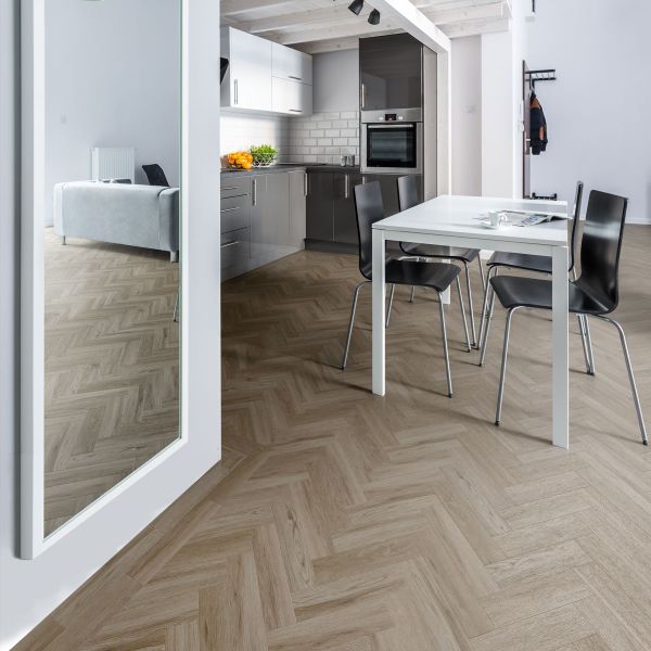 Signature Select Parquet Herringbone Luxury Vinyl Flooring Soft Oak SSP-017 at £62.52