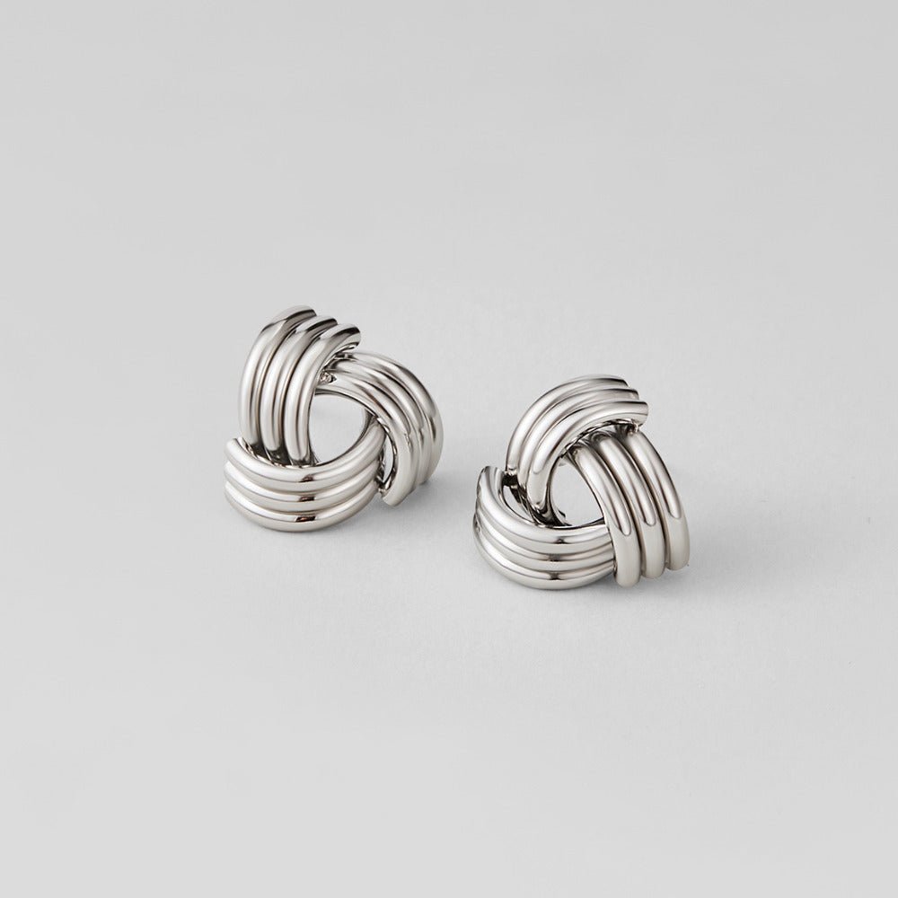 Maxi Twist en Argent - Boucles d'Oreilles Puces