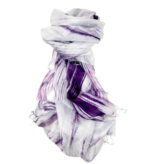 100%  Silk Scarf Purple & Grey