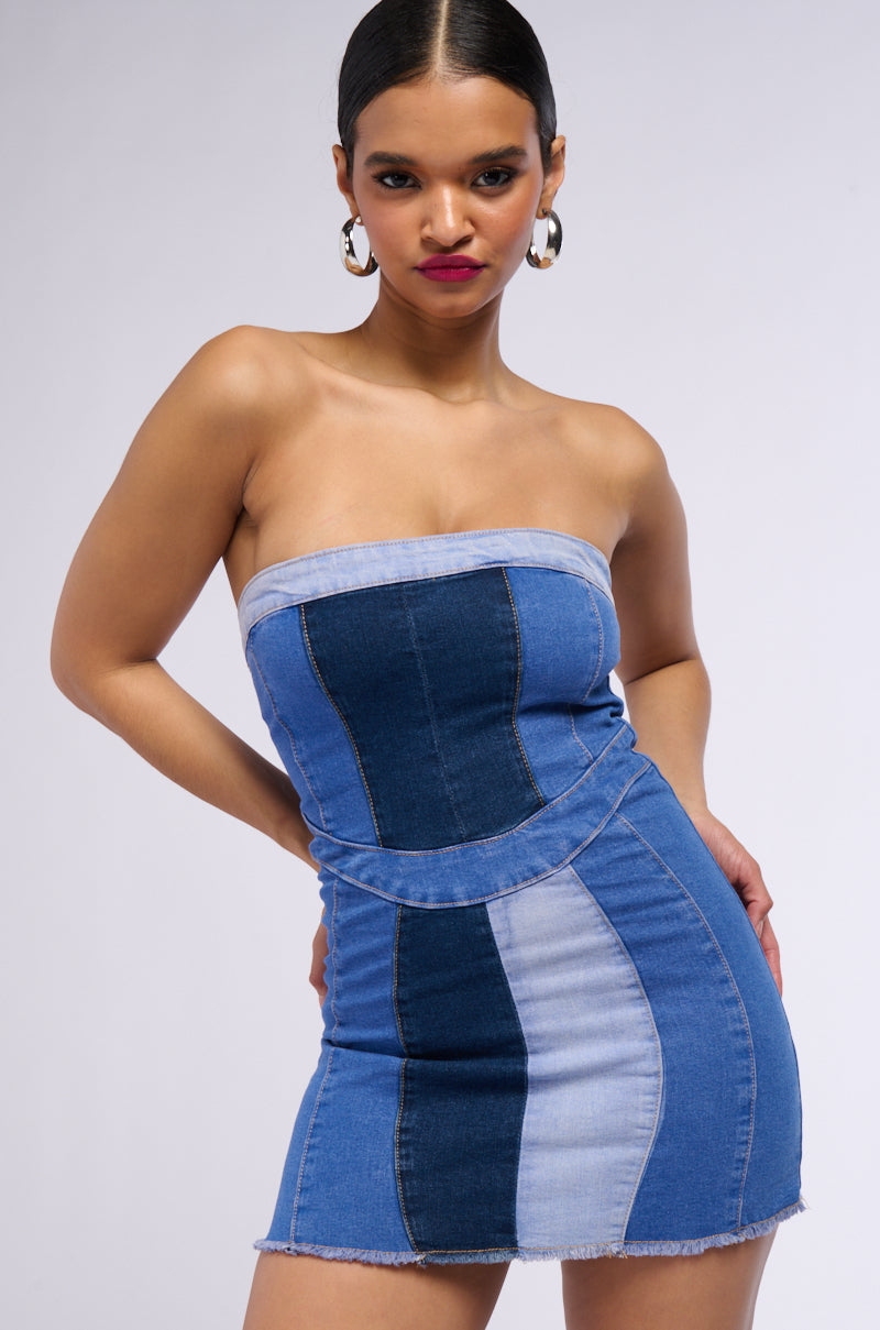 Front View So Y2k Denim Mini Dress