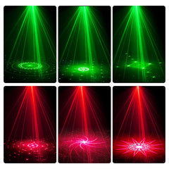 DJ-laser festlys med 7 lysmoduser og fjernkontroll