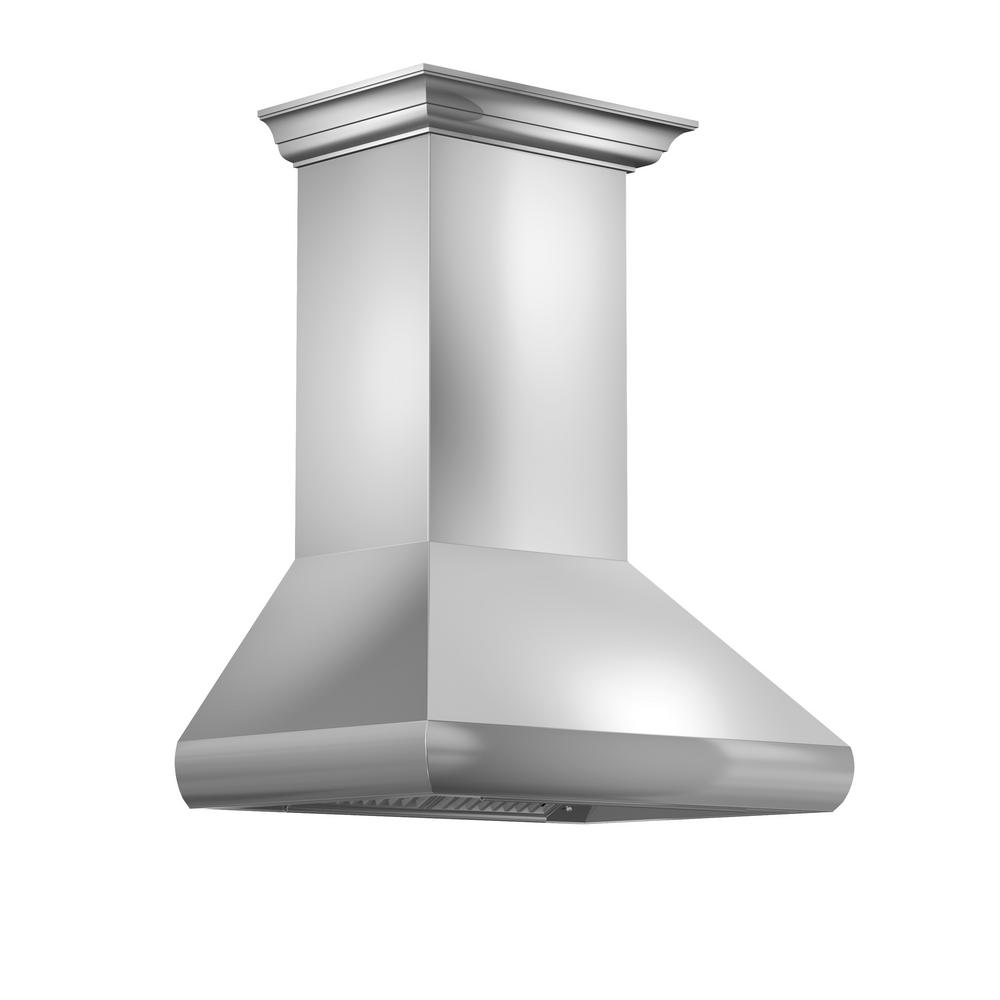Professional Wall Mount Range Hood in Stainless Steel with Crown Molding (587CRN-36)  ZLINE 36 in. - America Best Appliances, LLC