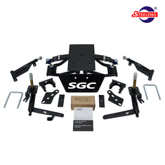 Club Car Carryall and Villager 2/2+/4/6 6-inch A-arm golf cart lift kit designed to accommodate front drum brakes, made by SGC Steeleng, and sold by Salt City Golf Cart in Hutchinson, Kansas with free shipping.