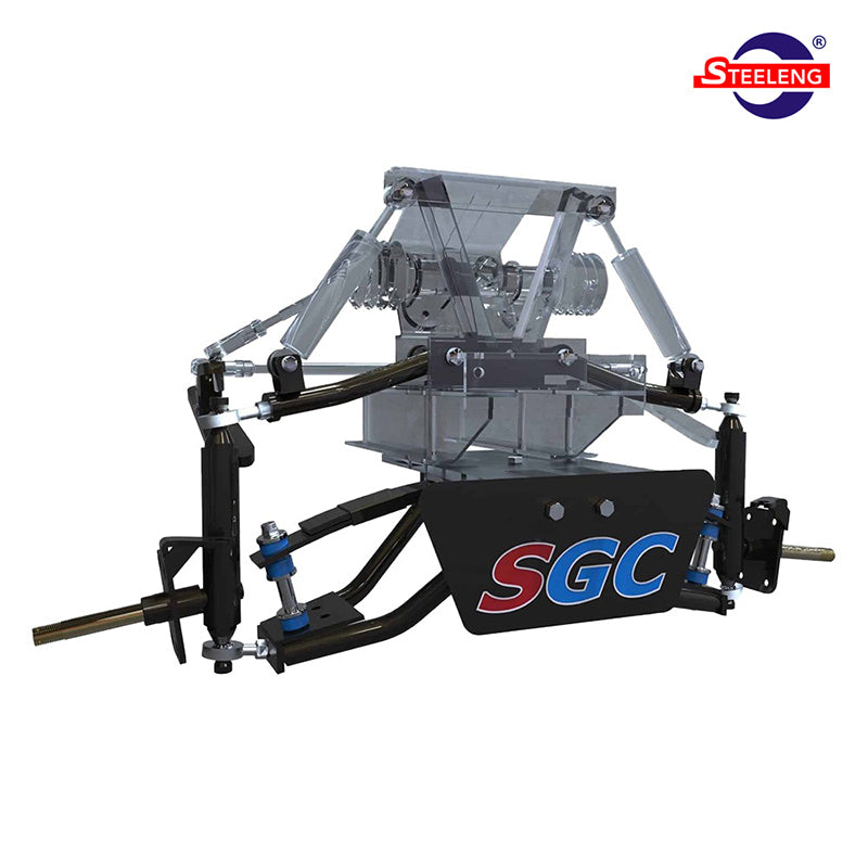 Exploded view of the LKPR06 SGC Club Car Villager 6-inch Double A-Arm golf cart lift kit, with free shipping.