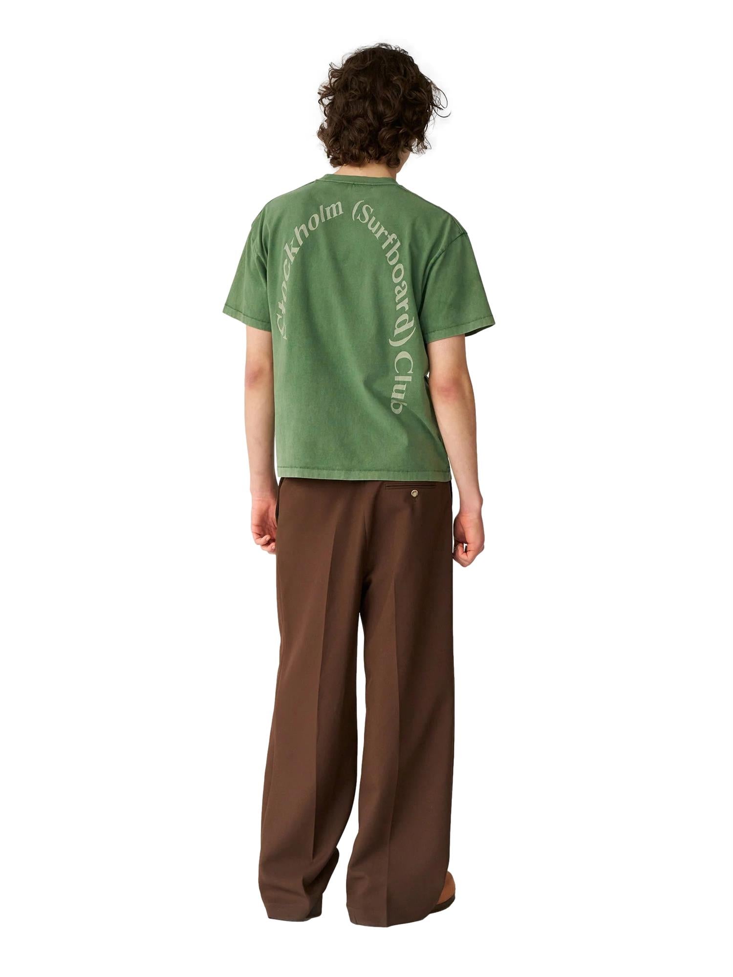Stockholm Surfboard Club Box Tee Back Logo Green Mile T-shirt Grønn - modostore.no
