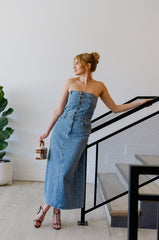 Strapless Denim Dress