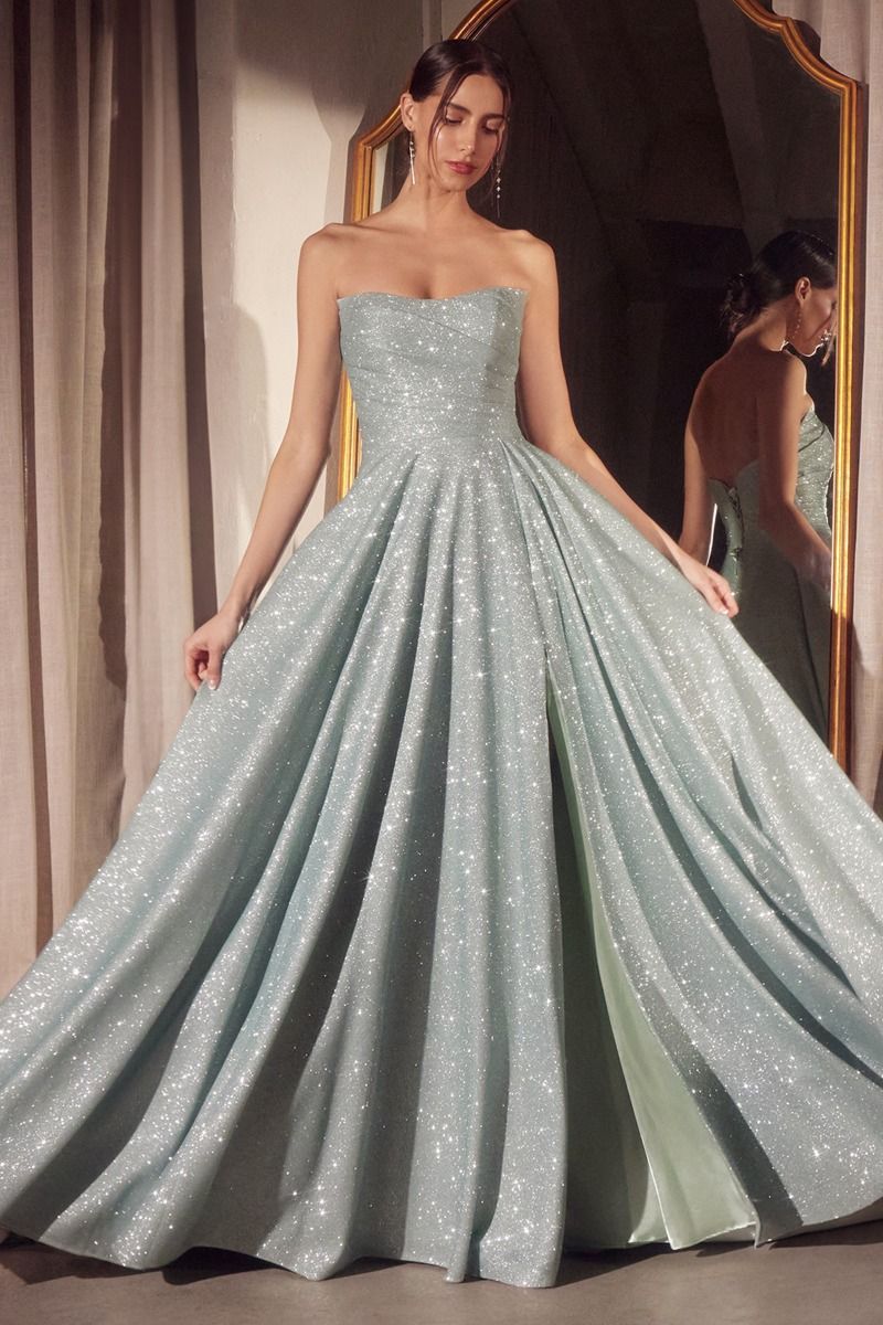 CINDI Strapless Glitter Shimmer Prom & Semi Formal Dress in Australia | One Honey Boutique