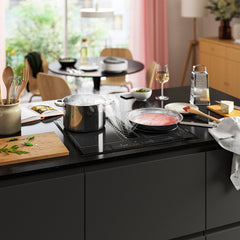 TÄCKNAN induction hob/integrated extractor, IKEA 500 black, 56.0x52.4x49.0 cm