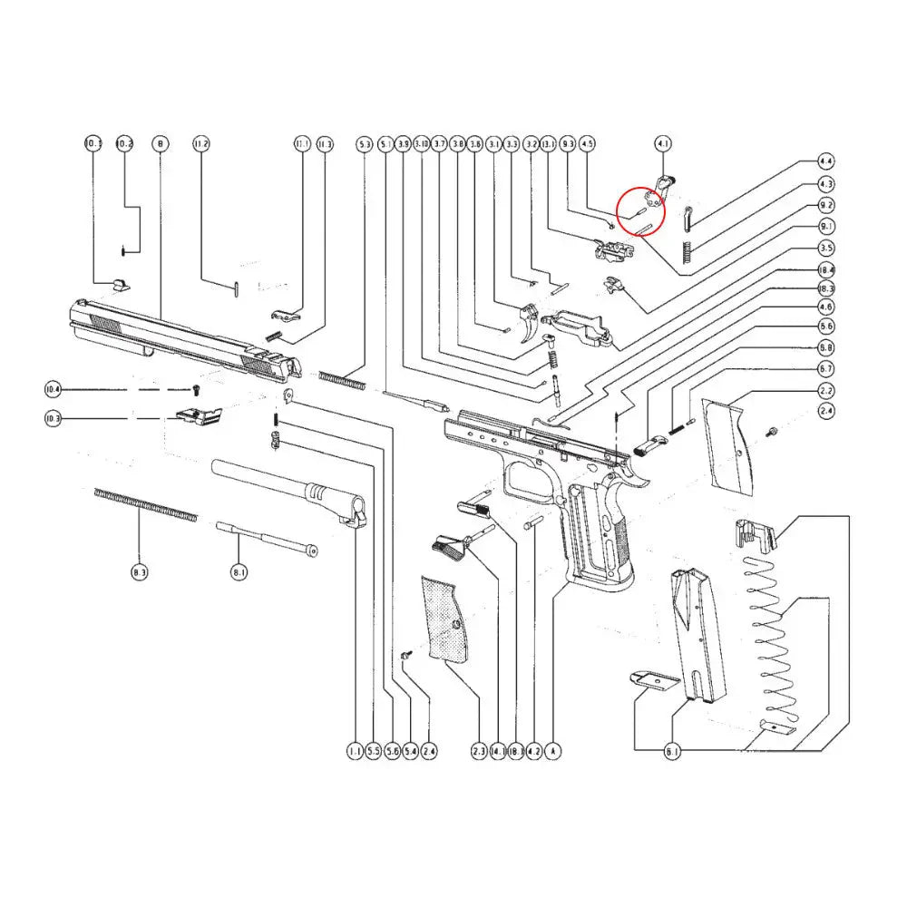 Tanfoglio Disconnector Pin Pin - Tanfoglio