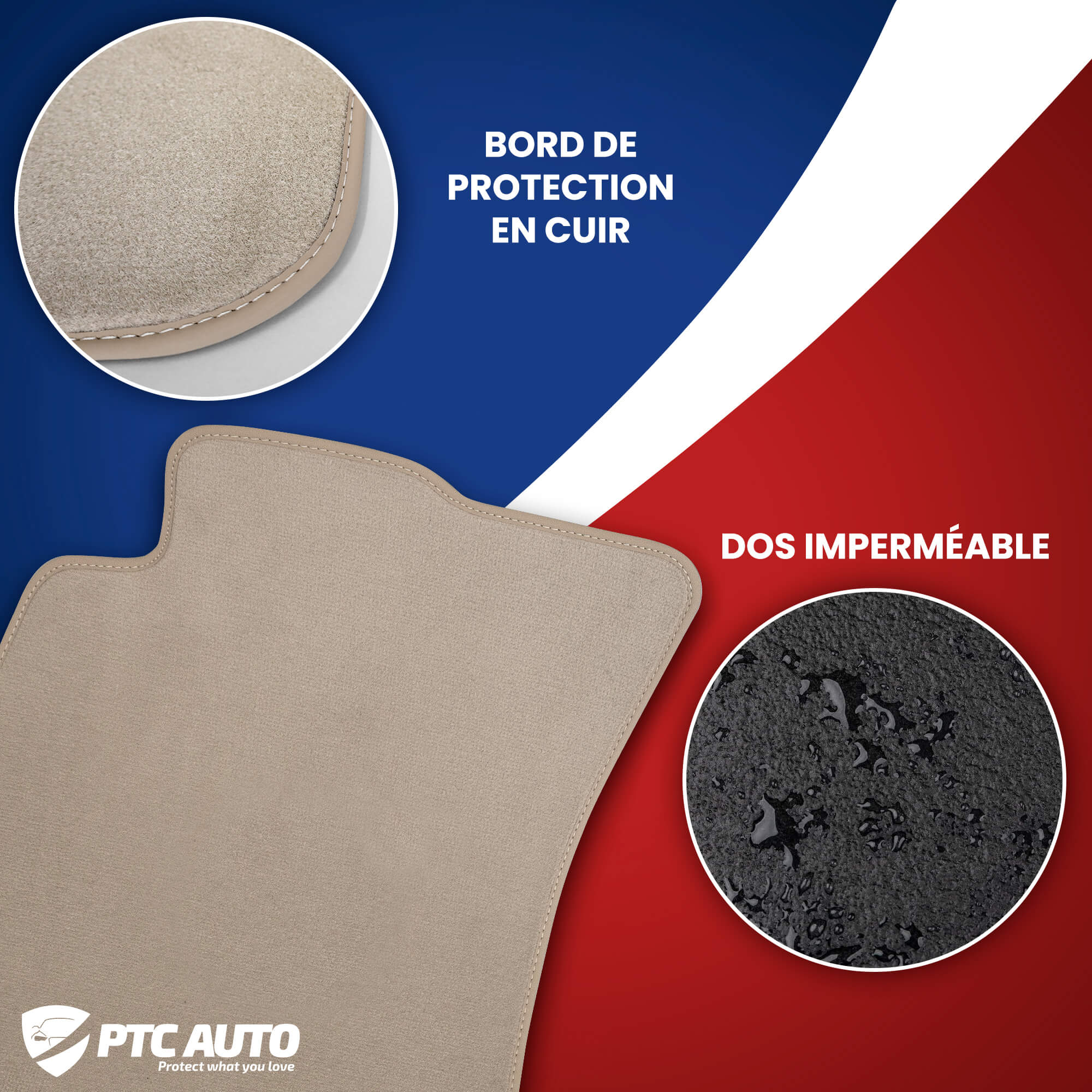 Tapis en moquette de voiture (beige) Mazda 3 I, fabrication 10.2003 - 2007, carrosserie berline #2 - 3